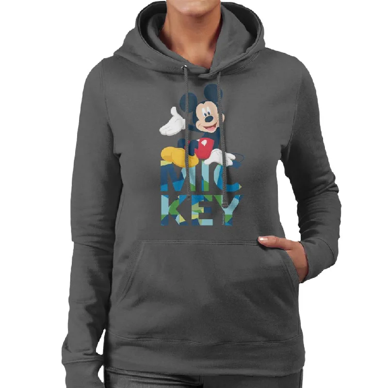 Disney Mickey Mouse Colour Text Women's Hooded Sweatshirt