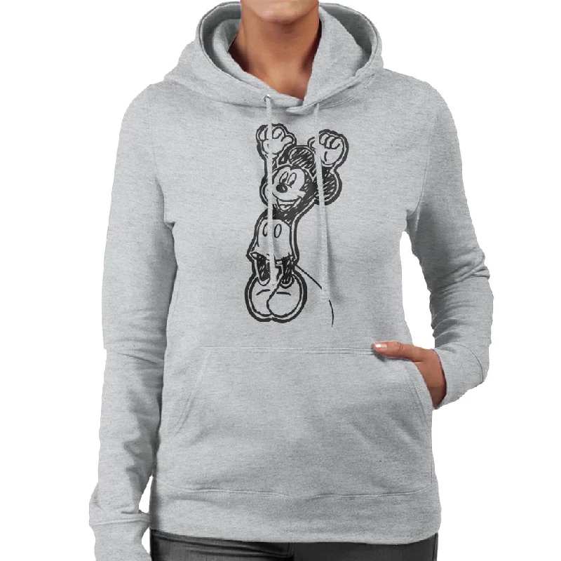 Disney Mickey Mouse Sketch Jump For Joy Women's Hooded Sweatshirt