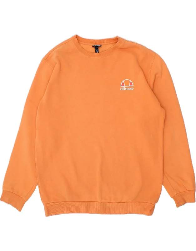 ELLESSE Mens Sweatshirt Jumper Large Orange Cotton