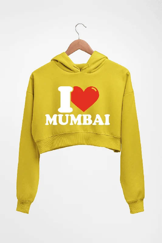 I Love Mumbai Crop HOODIE FOR WOMEN