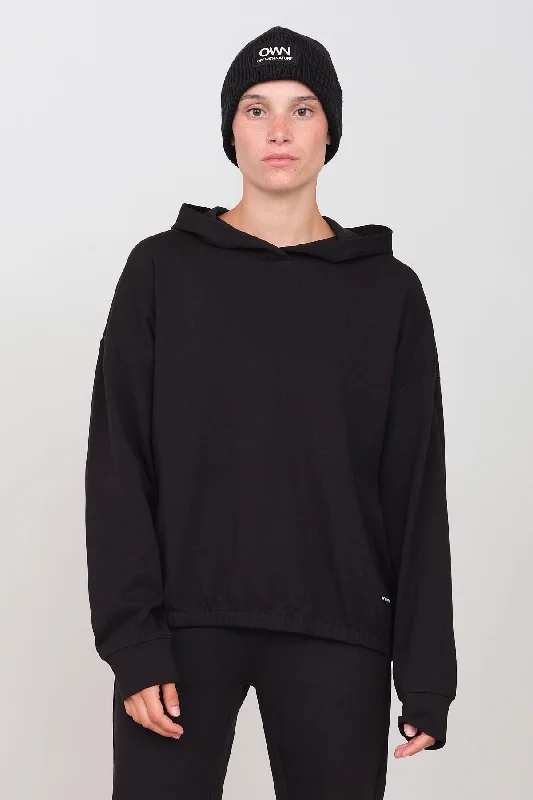 Interlock Short Hoodie Black