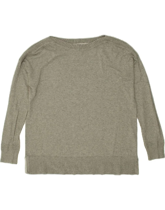 JOULES Womens Boat Neck Jumper Sweater UK 14 Medium Grey Cotton