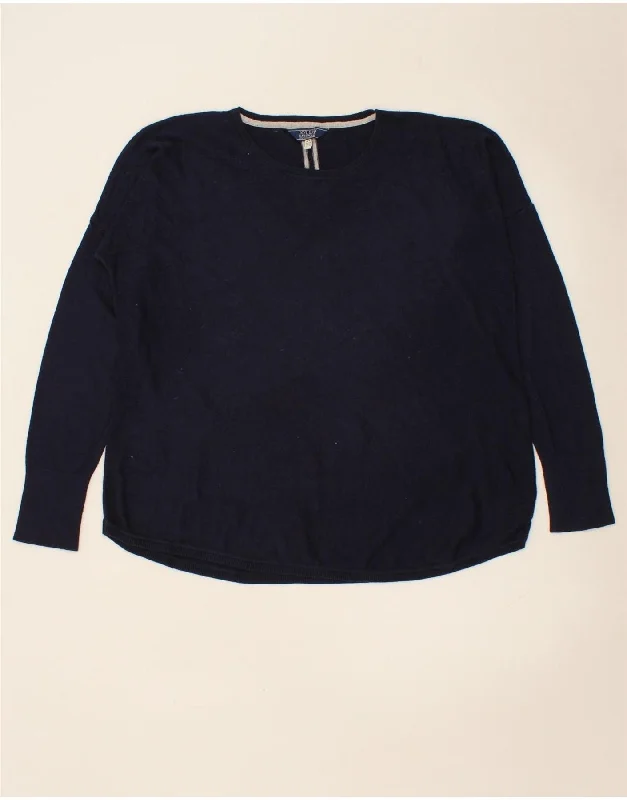 JOULES Womens Boat Neck Jumper Sweater UK 16 Large Navy Blue Cotton