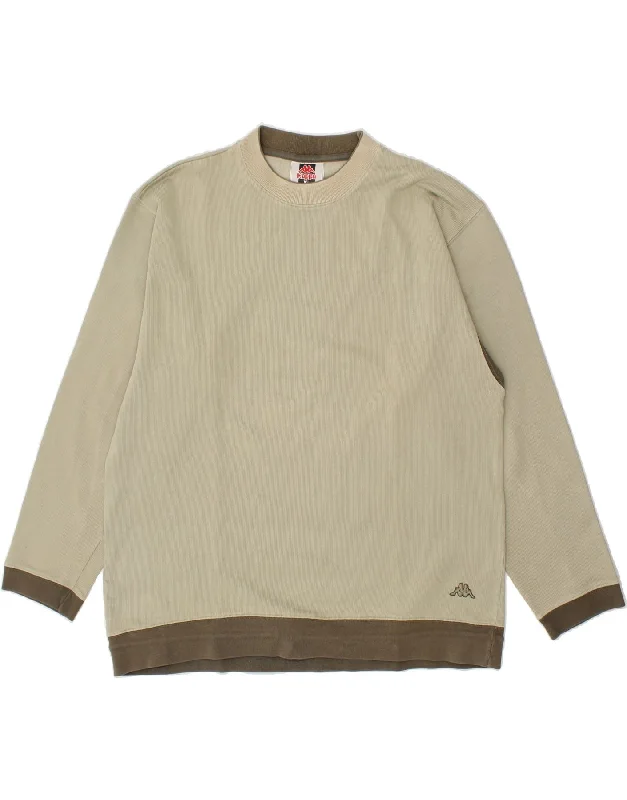 KAPPA Mens Sweatshirt Jumper XL Khaki Colourblock Cotton