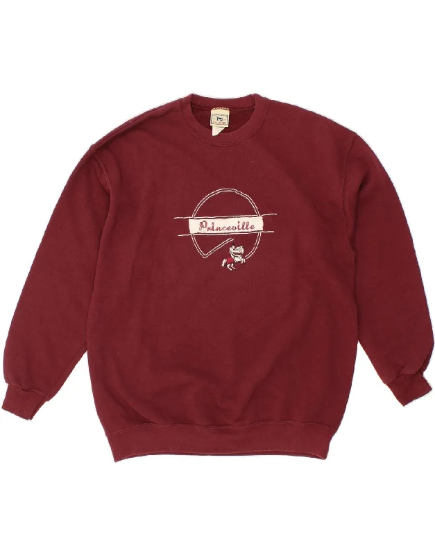 LEE Mens Graphic Sweatshirt Jumper Large Maroon Cotton