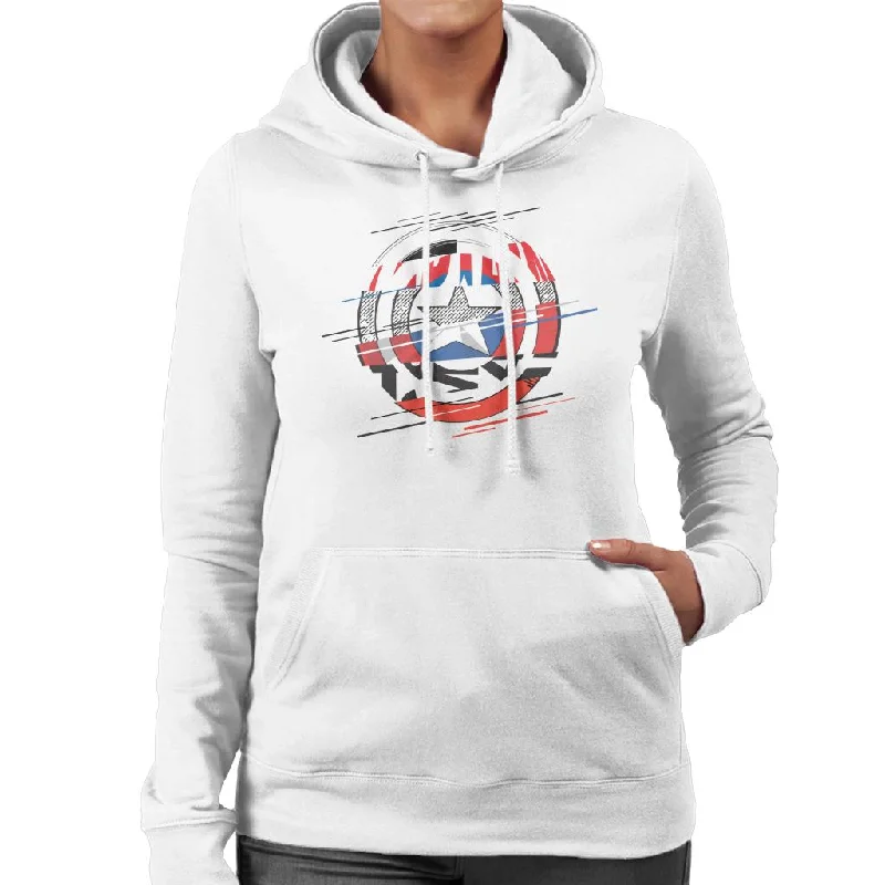 Marvel Captain America Slashed Shield Women's Hooded Sweatshirt