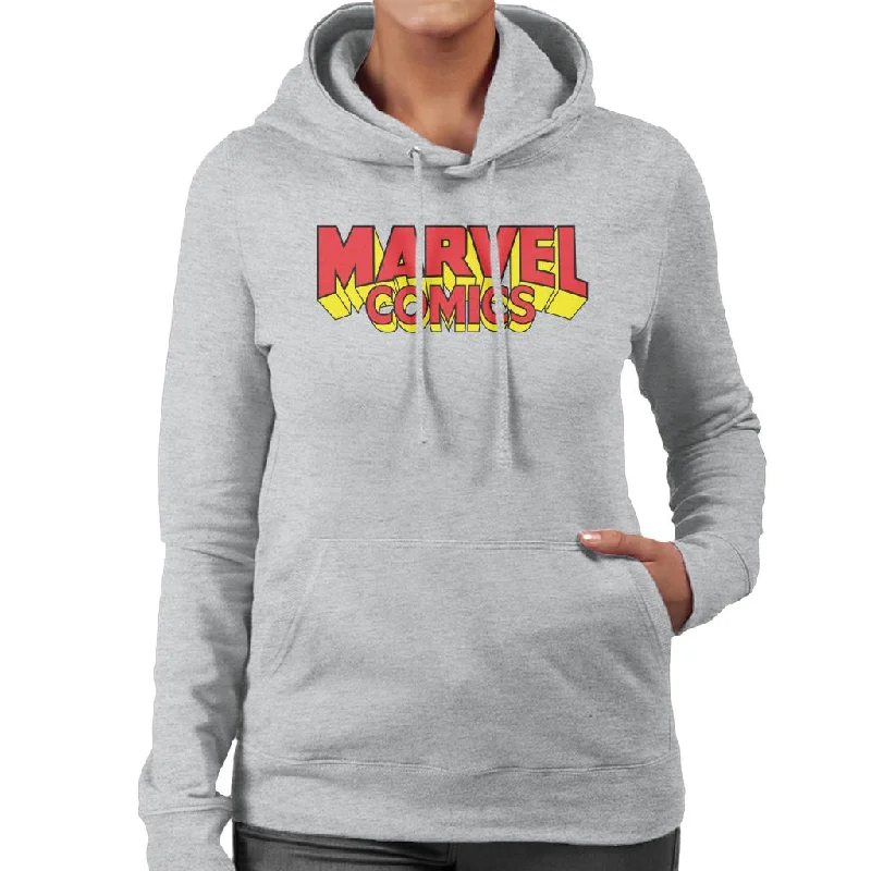 Marvel Comics Retro Red Yellow Logo Women's Hooded Sweatshirt