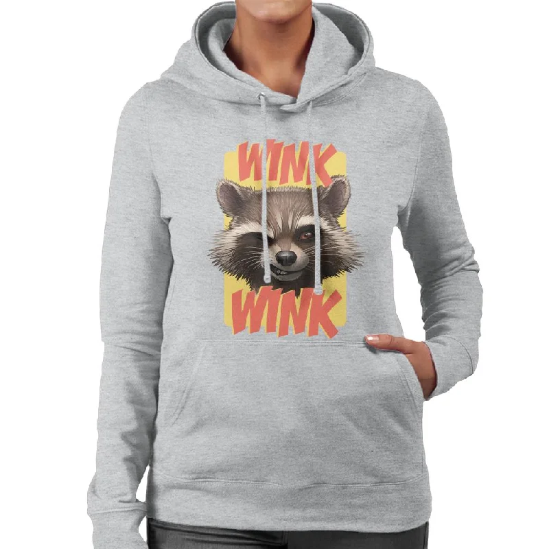 Marvel Guardians Of The Galaxy Rocket Wink Wink Women's Hooded Sweatshirt