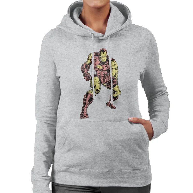 Marvel Iron Man Clenched Fists Pose Women's Hooded Sweatshirt