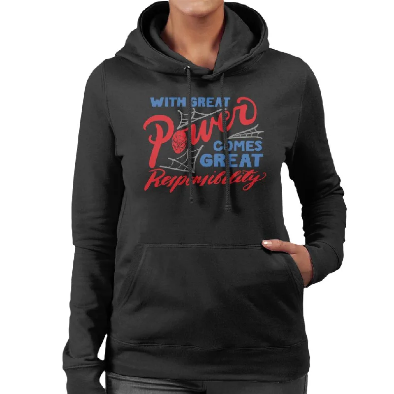 Marvel Spider Man Great Power And Responsibility Women's Hooded Sweatshirt