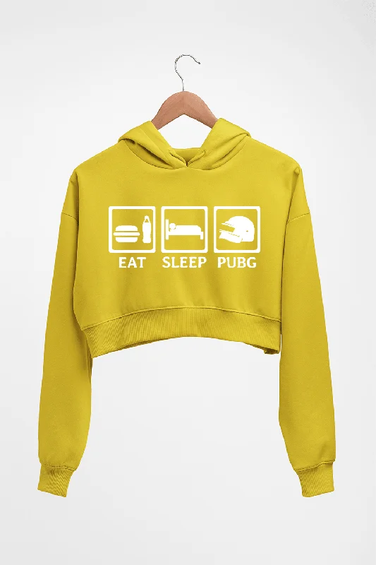 PUBG Eat Sleep Pubg Crop HOODIE FOR WOMEN