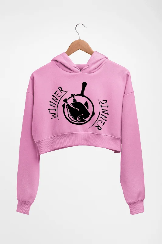 PUBG winner dinner Crop HOODIE FOR WOMEN