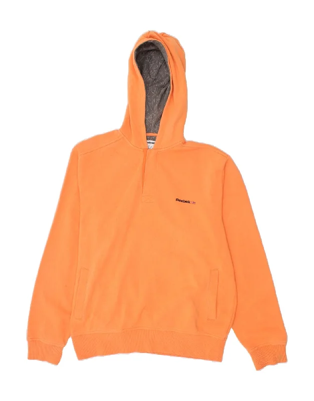 REEBOK Mens Hoodie Jumper XL Orange Cotton