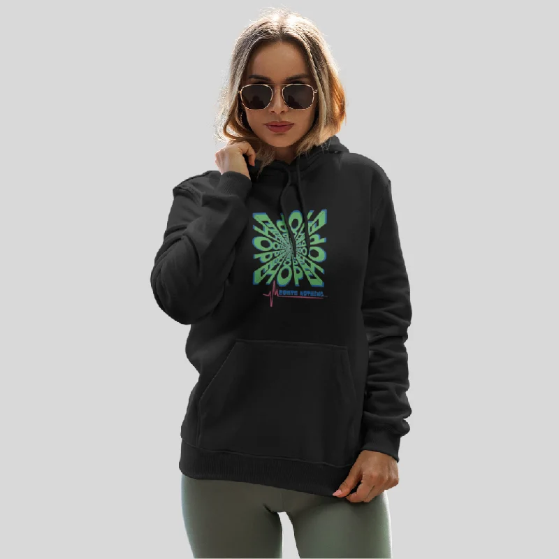 Spread Positive Vibes with Women's "Hope Cost's Nothing" Printed Black Hoodie!