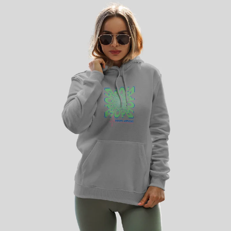 Spread Positive Vibes with Women's "Hope Cost's Nothing" Printed Grey Hoodie!