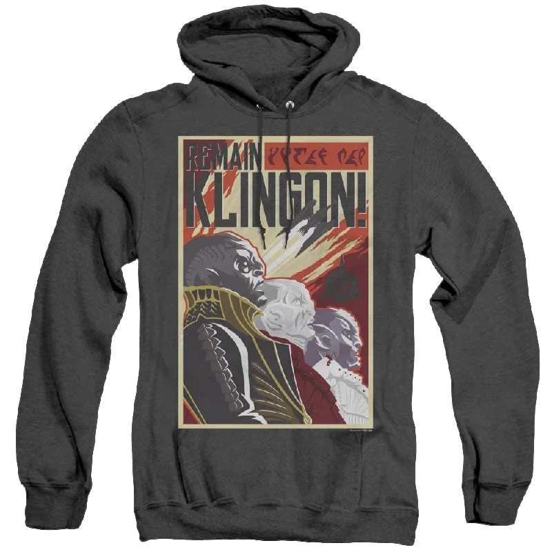 Star Trek Discovery Remain Klingson Poster - Heather Pullover Hoodie