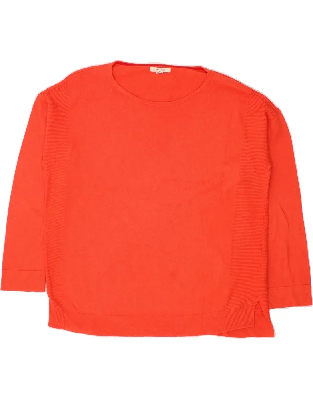 WHITE STUFF Womens Boat Neck Jumper Sweater UK 14 Large  Orange Cotton