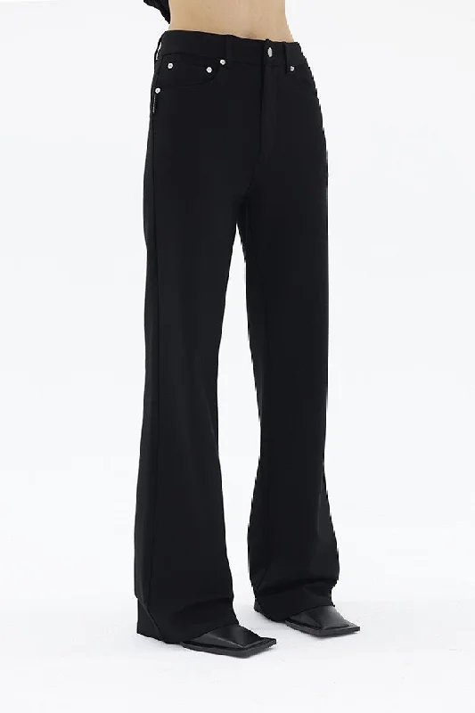 Classic Black Straight-Leg Trousers