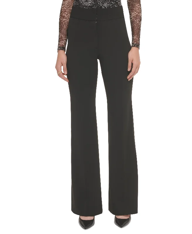 DKNY Polished High Waist Wide Leg Trousers