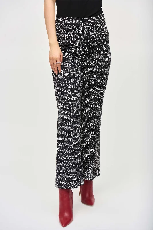 Joseph Ribkoff 243047 Black/ Off White Abstract Print Trousers