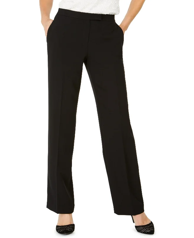 Tab-Waist, Straight-Fit Modern Dress Pants