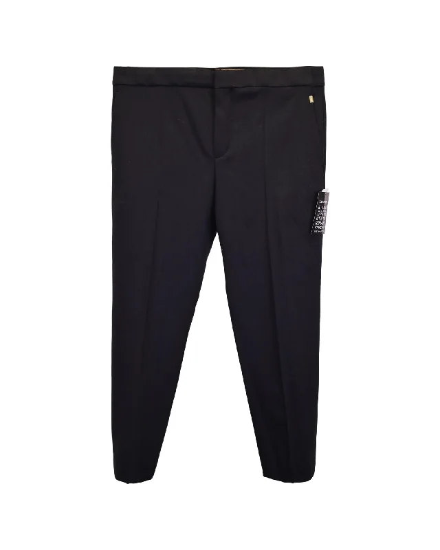 Black Wool Trousers with Impeccable Craftsmanship