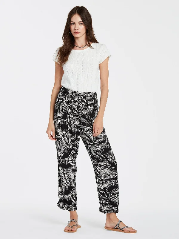 Stay Palm Trousers - BLACK WHITE